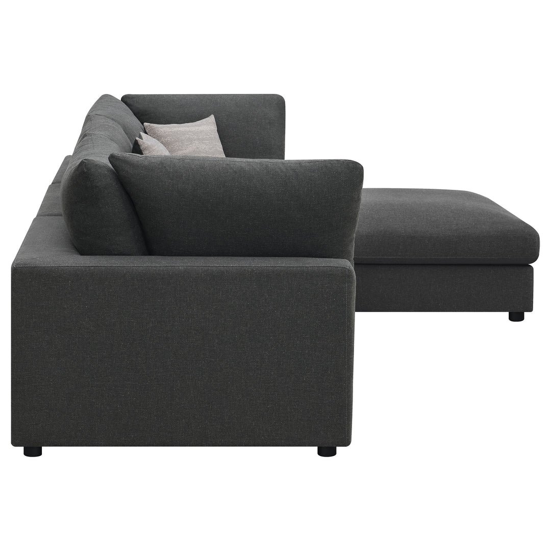 Serene 4-piece Upholstered Modular Sectional Charcoal