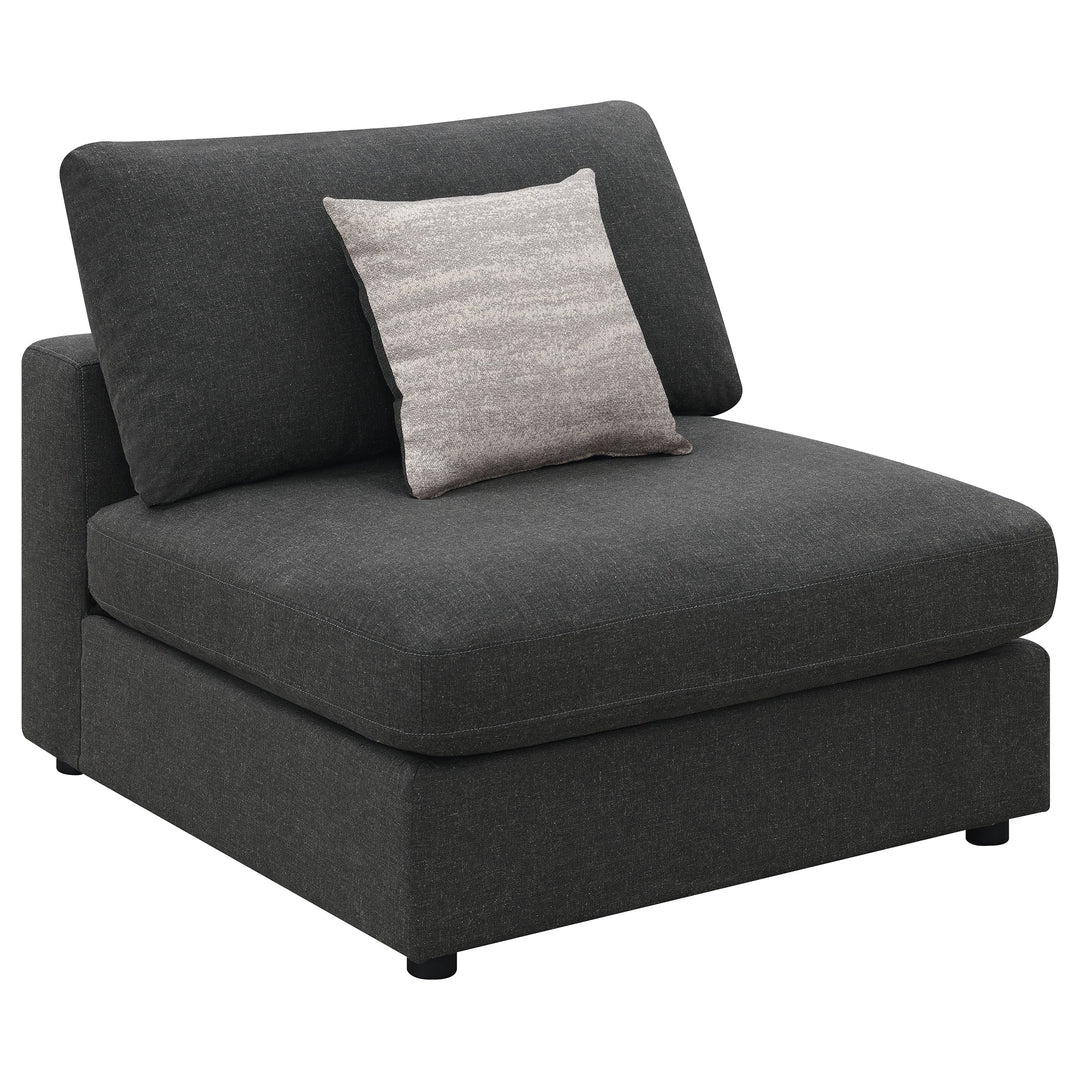 Serene Upholstered Armless Chair Charcoal