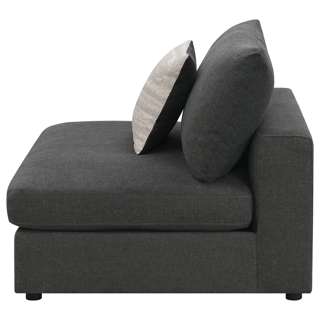 Serene Upholstered Armless Chair Charcoal