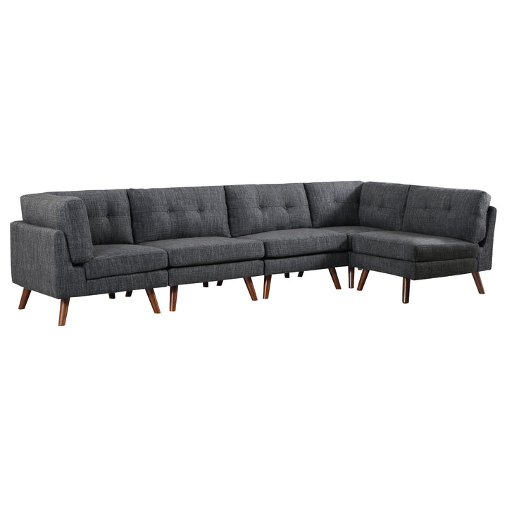 Churchill 5-piece Upholstered Modular Sectional Dark Grey