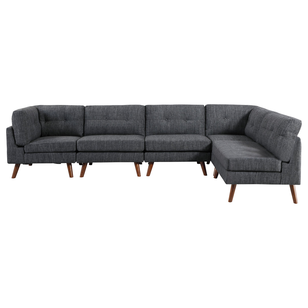 Churchill 5-piece Upholstered Modular Sectional Dark Grey