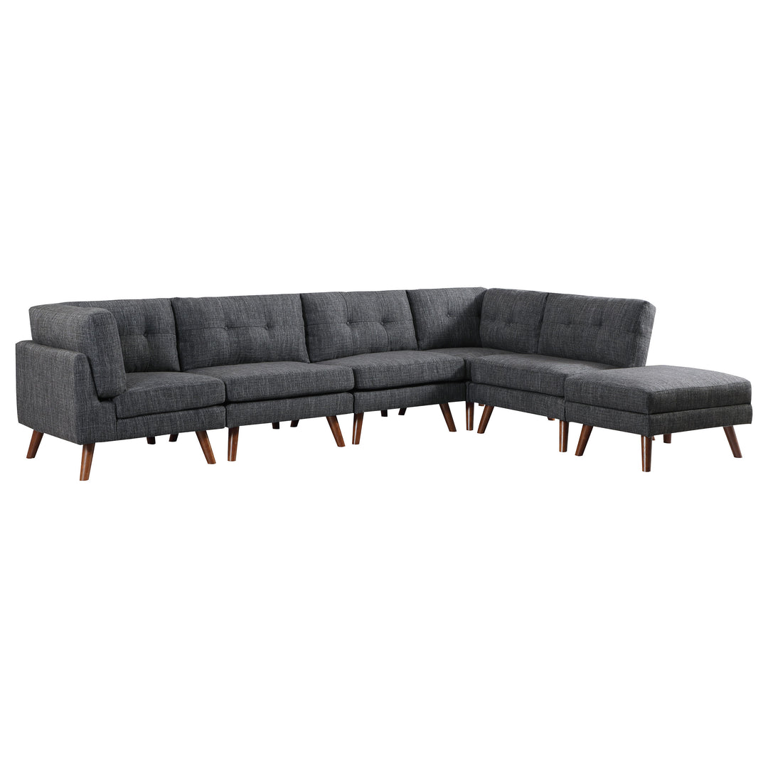 Churchill 6-piece Upholstered Modular Sectional Dark Grey