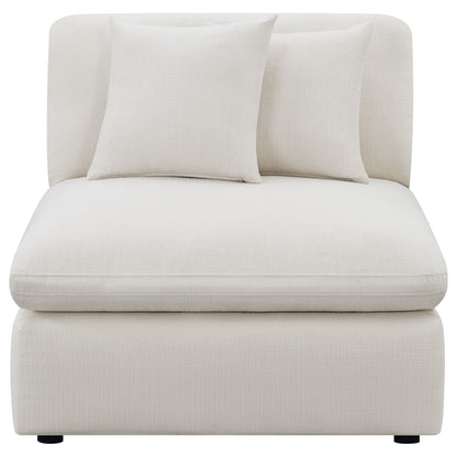 Hobson Cushion Back Armless Chair Off-White