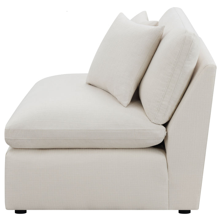 Hobson Cushion Back Armless Chair Off-White