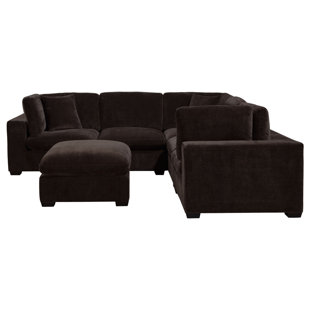 Lakeview 6-piece Upholstered Modular Sectional Sofa Dark Chocolate