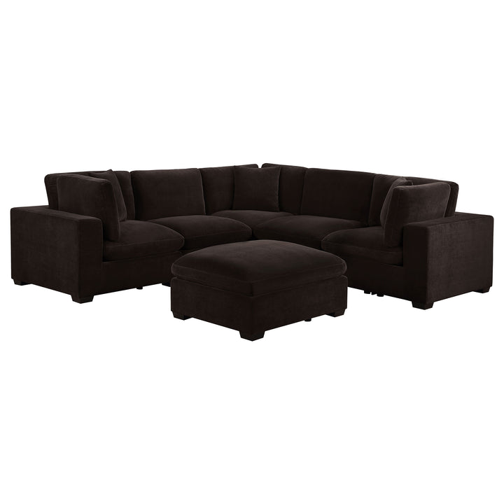 Lakeview 6-piece Upholstered Modular Sectional Sofa Dark Chocolate