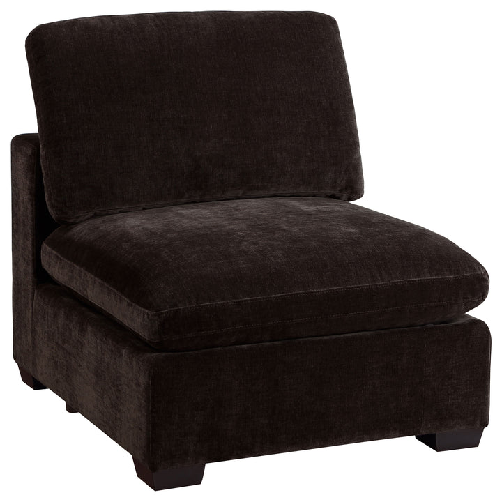 Lakeview Upholstered Armless Chair Dark Chocolate