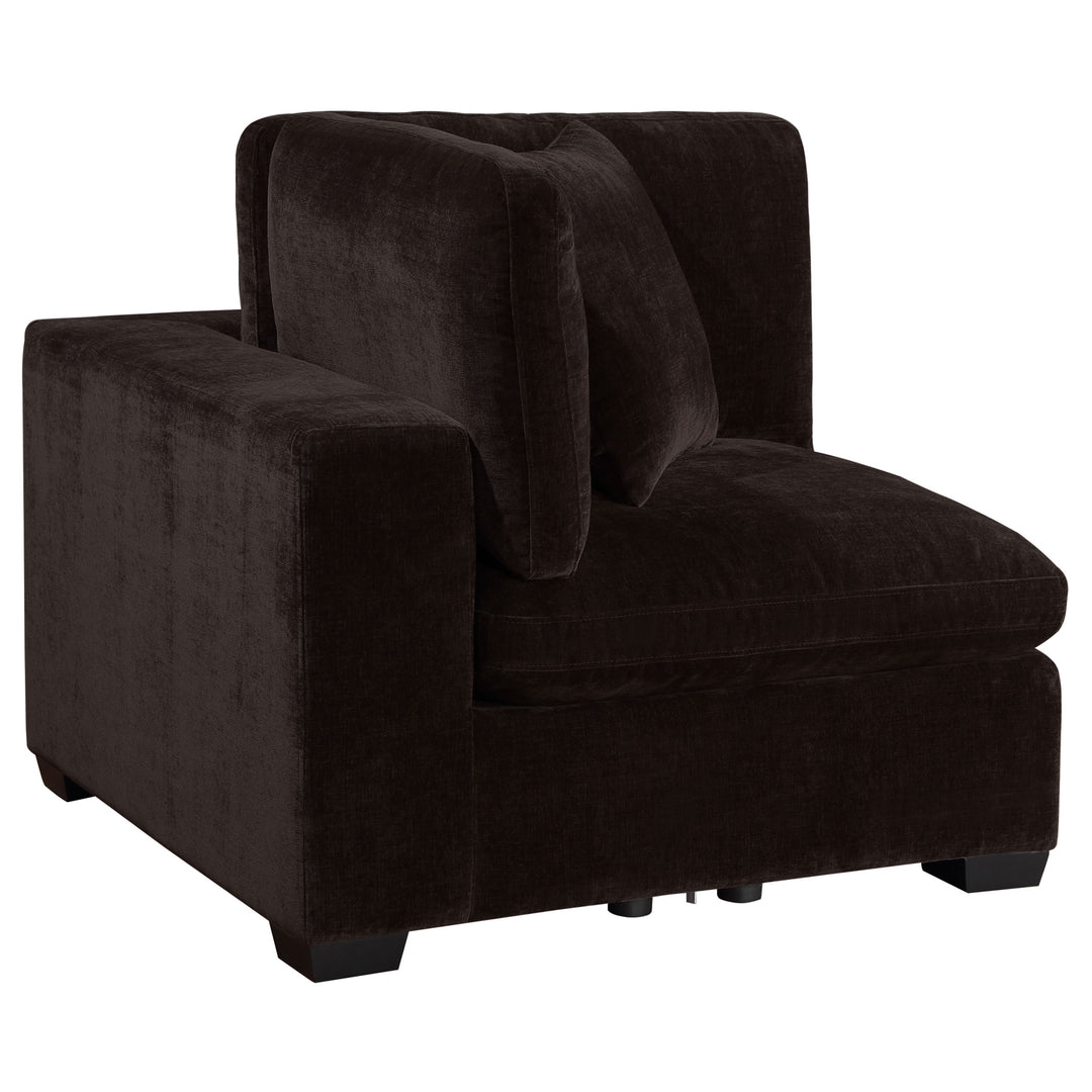 Lakeview Upholstered Corner Chair Dark Chocolate