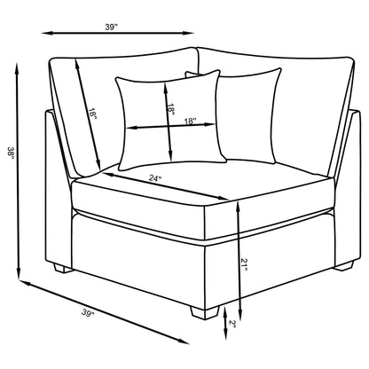 Cambria 5-piece Upholstered Modular Sectional Grey