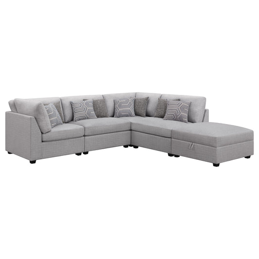 Cambria 5-piece Upholstered Modular Sectional Grey