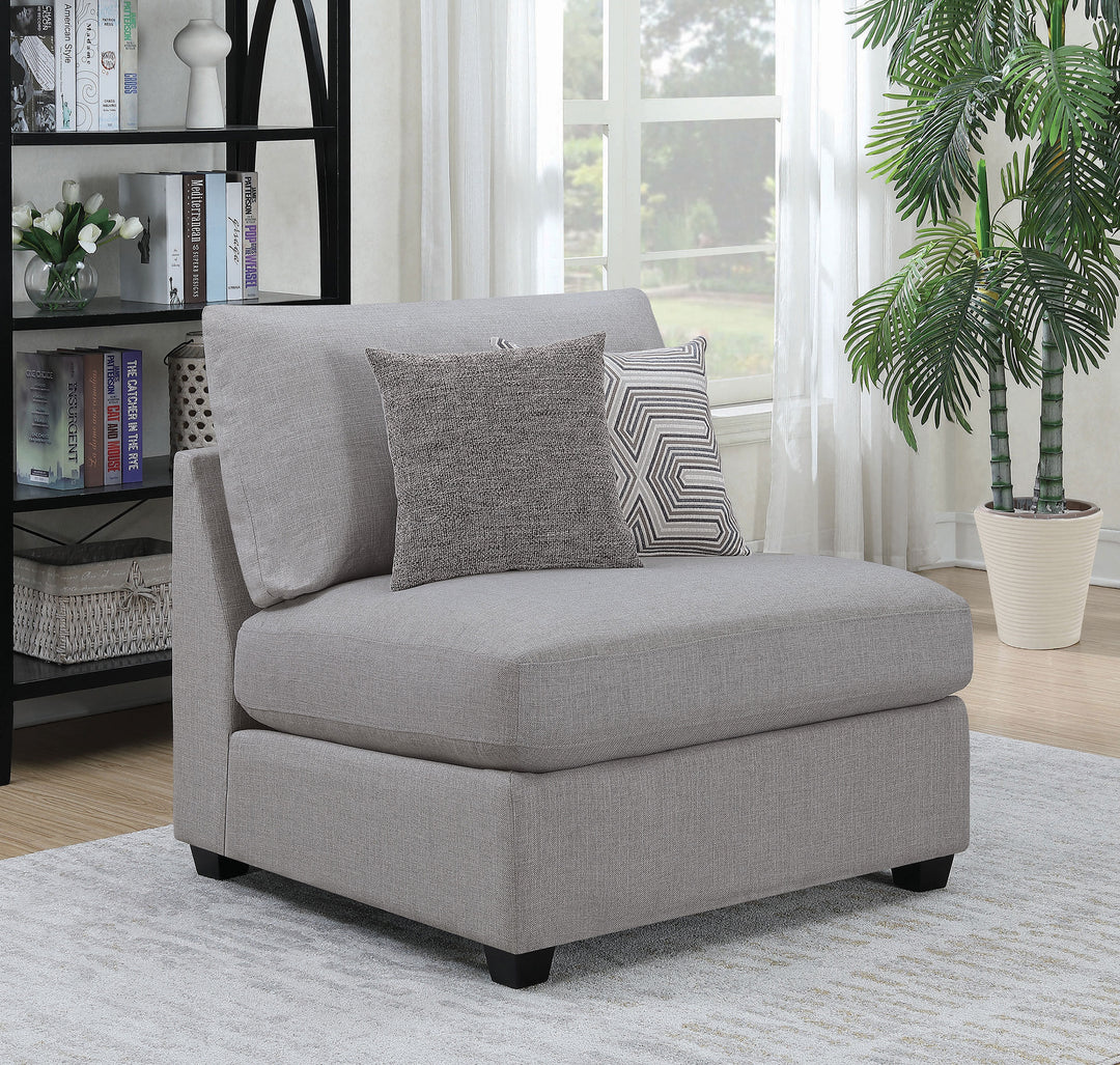 Cambria Upholstered Armless Chair Grey