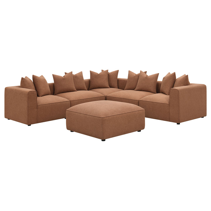 Jennifer Upholstered Ottoman Terracotta