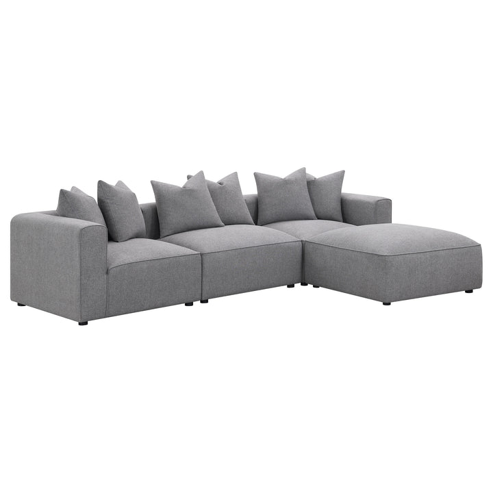 Jennifer Square Upholstered Ottoman Grey