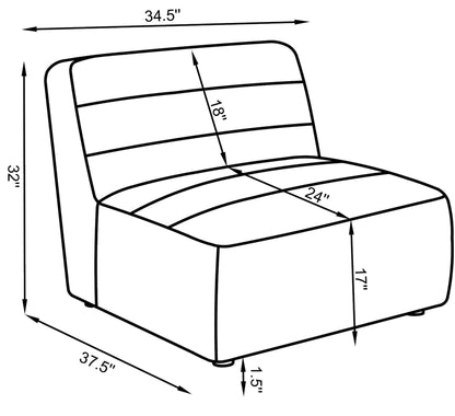 Sunny Upholstered  Armless Chair Natural