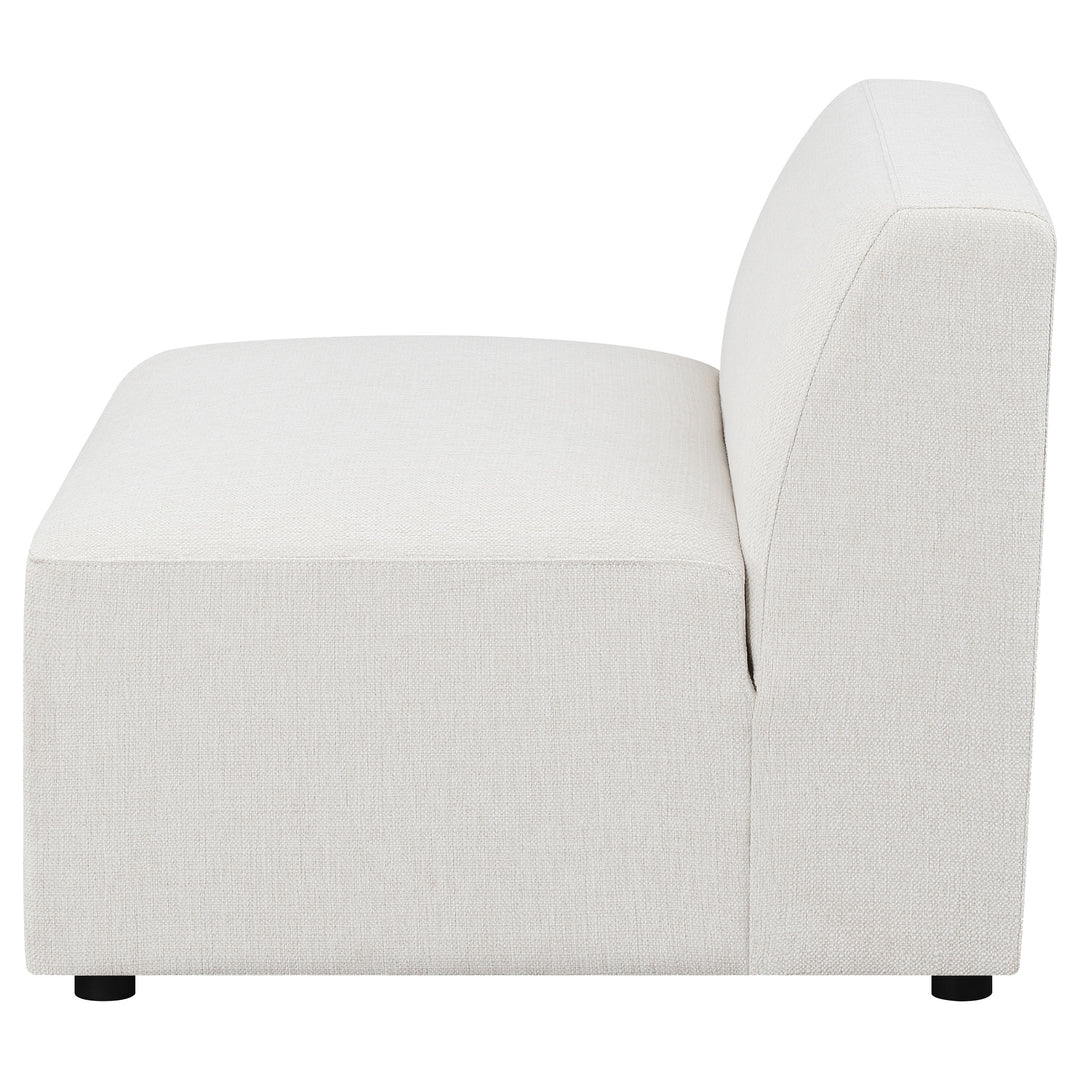 Freddie Upholstered Tight Back Armless Chair Pearl