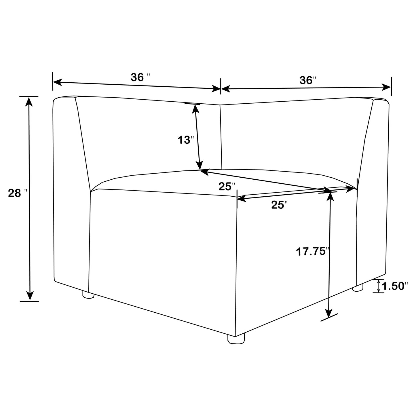 Freddie Upholstered Corner Pearl