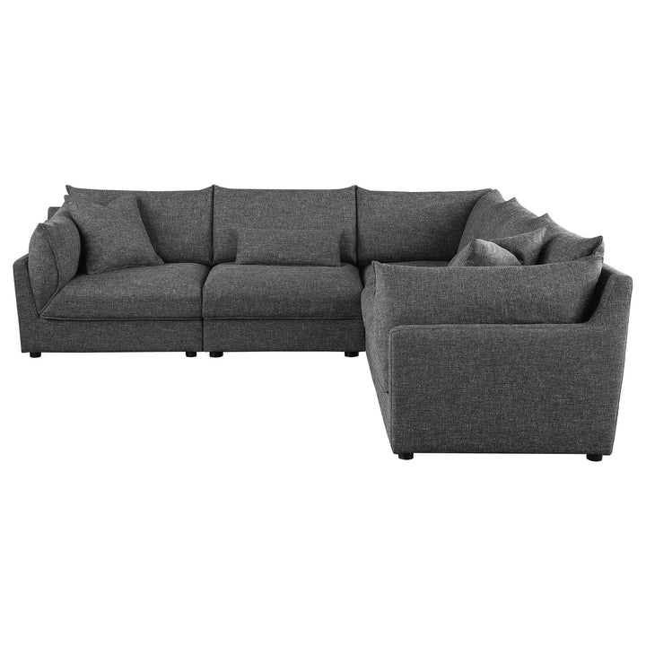 Sasha 5-piece Upholstered Modular Sectional Sofa Barely Black