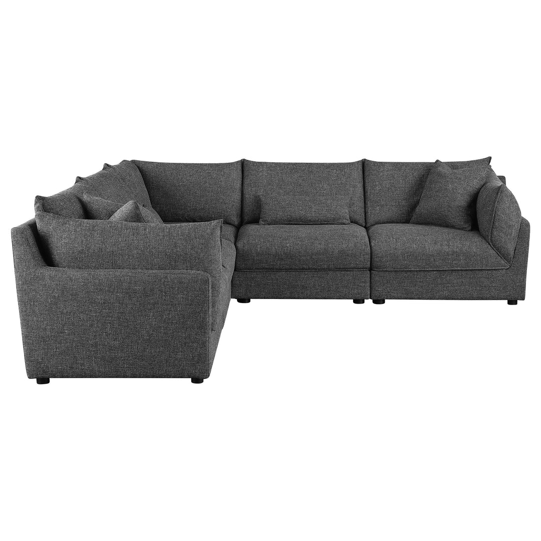 Sasha 5-piece Upholstered Modular Sectional Sofa Barely Black