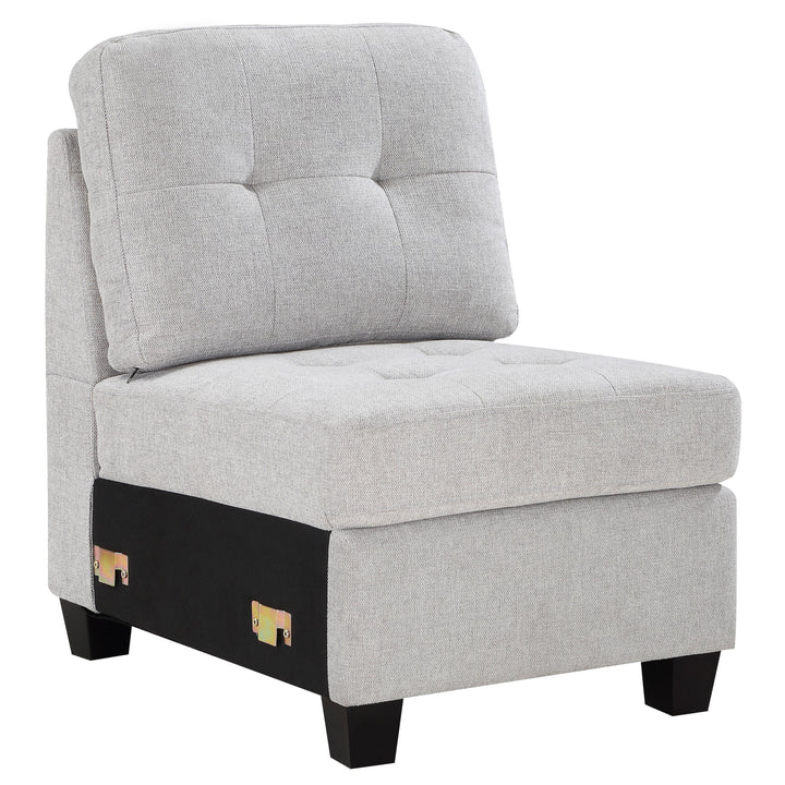 Georgina Upholstered Armless Chair Steel Beige