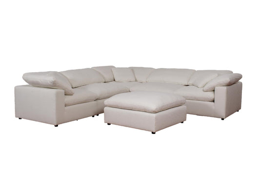 Raleigh 6-piece Boucle Upholstered Modular Sectional Sofa Ivory