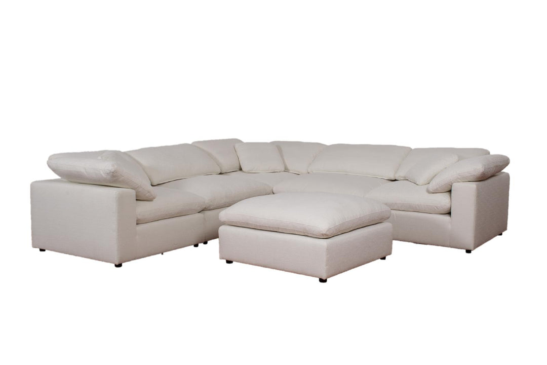 Raleigh 6-piece Boucle Upholstered Modular Sectional Sofa Ivory