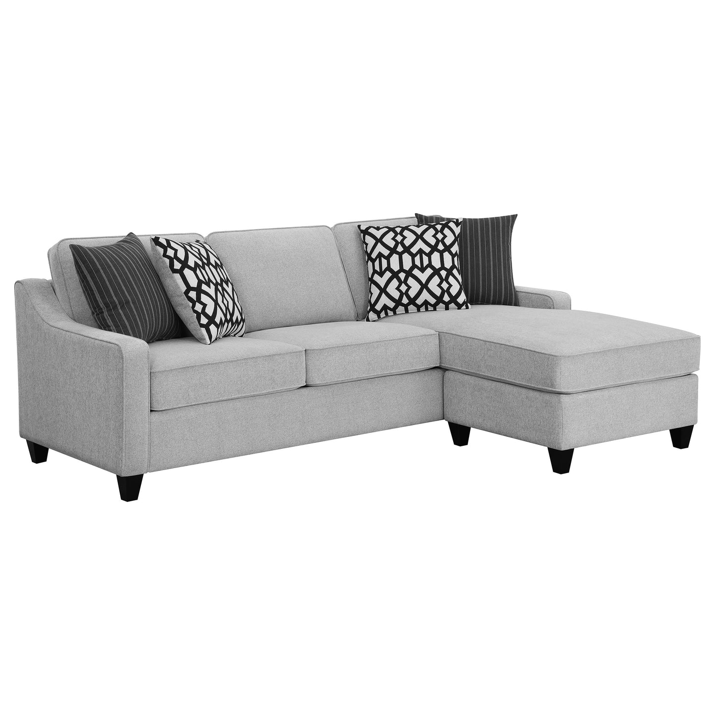 Luanne Upholstered Cushion Back Sectional Grey