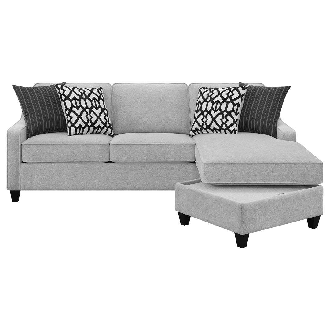 Luanne Upholstered Cushion Back Sectional Grey