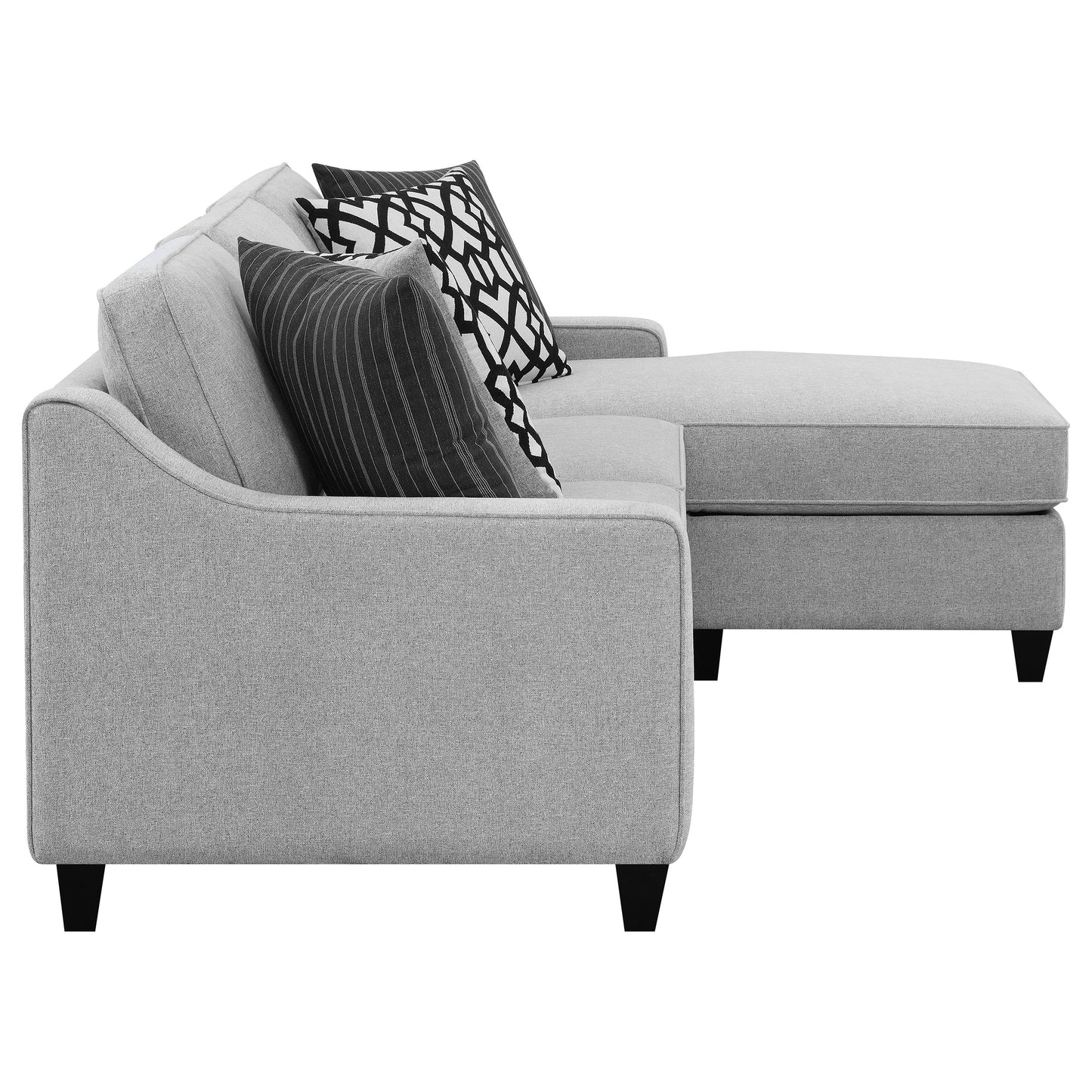 Luanne Upholstered Cushion Back Sectional Grey