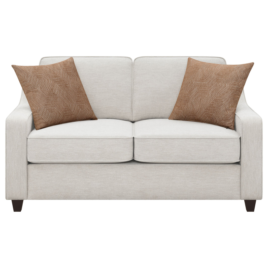 Christine Upholstered Cushion Back Loveseat Beige