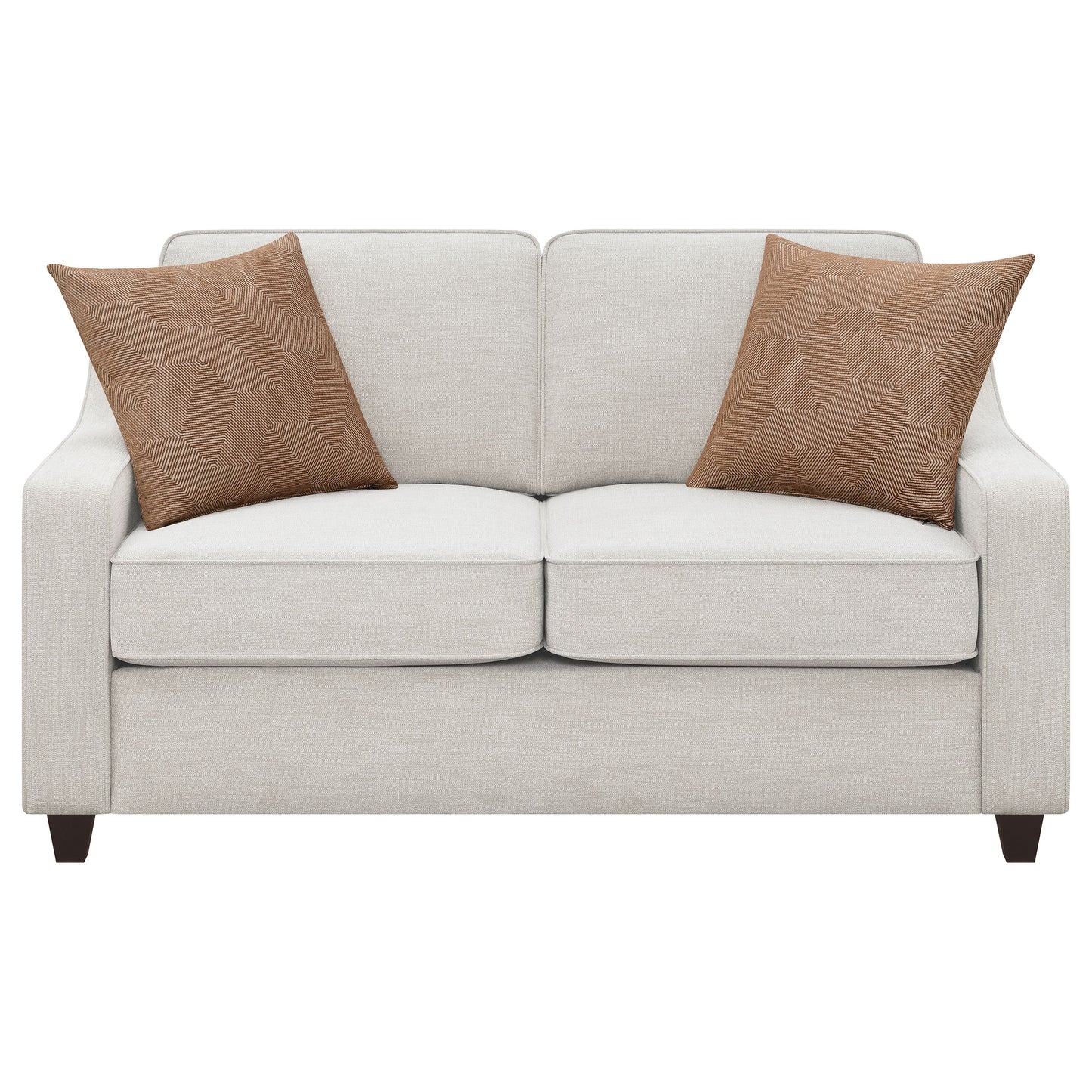 Christine Upholstered Cushion Back Loveseat Beige