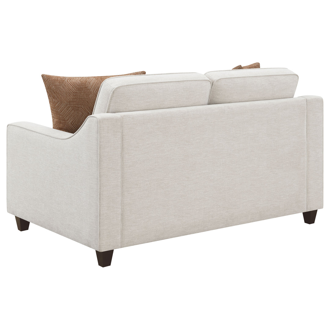 Christine Upholstered Cushion Back Loveseat Beige