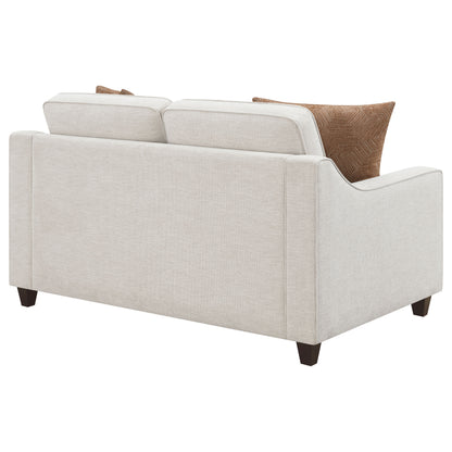 Christine Upholstered Cushion Back Loveseat Beige