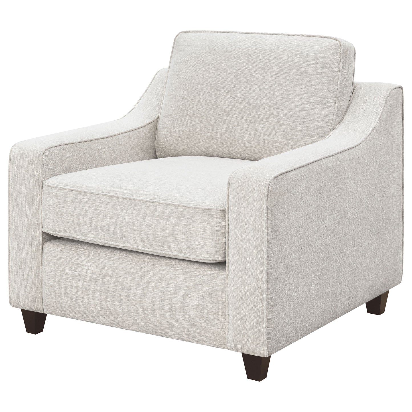 Christine Upholstered Cushion Back Chair Beige