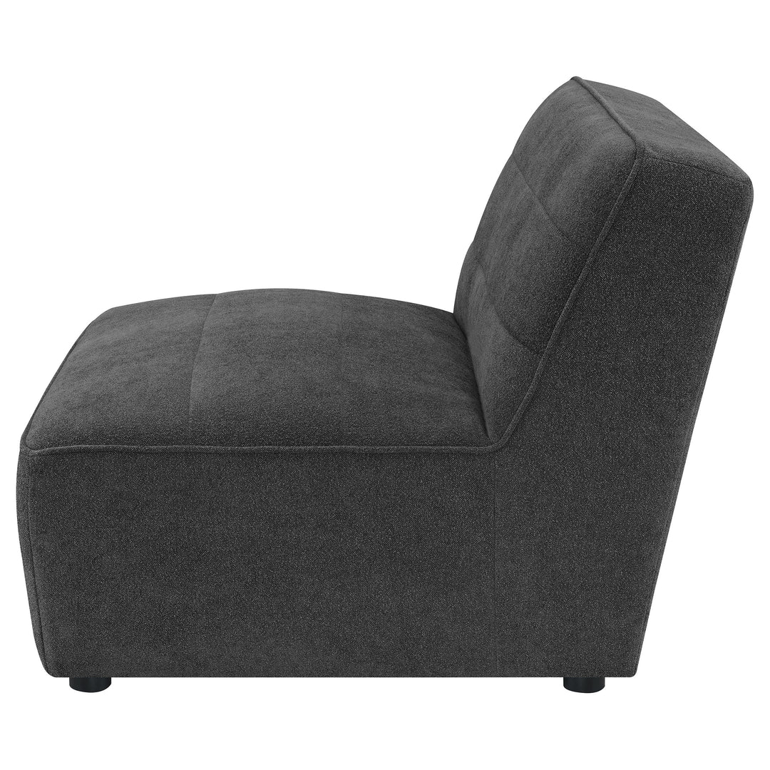 Sunny Upholstered Armless Chair Dark Charcoal