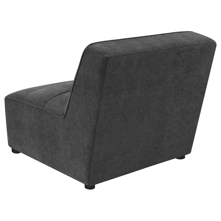 Sunny Upholstered Armless Chair Dark Charcoal