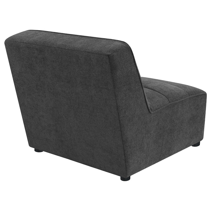 Sunny Upholstered Armless Chair Dark Charcoal