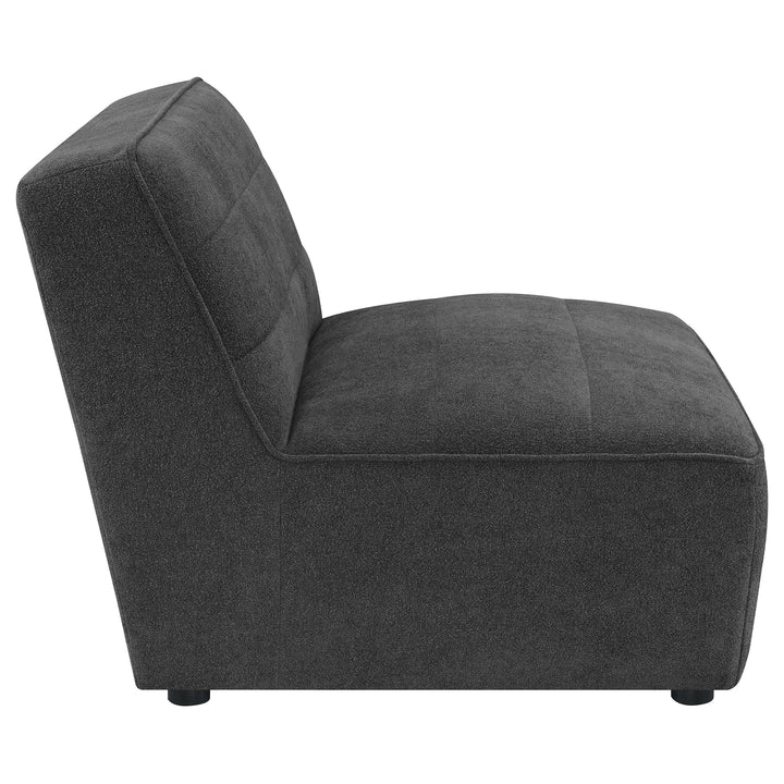 Sunny Upholstered Armless Chair Dark Charcoal