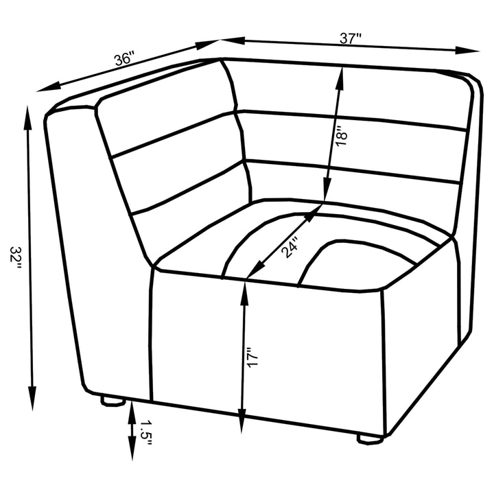 Sunny Upholstered Corner Dark Charcoal