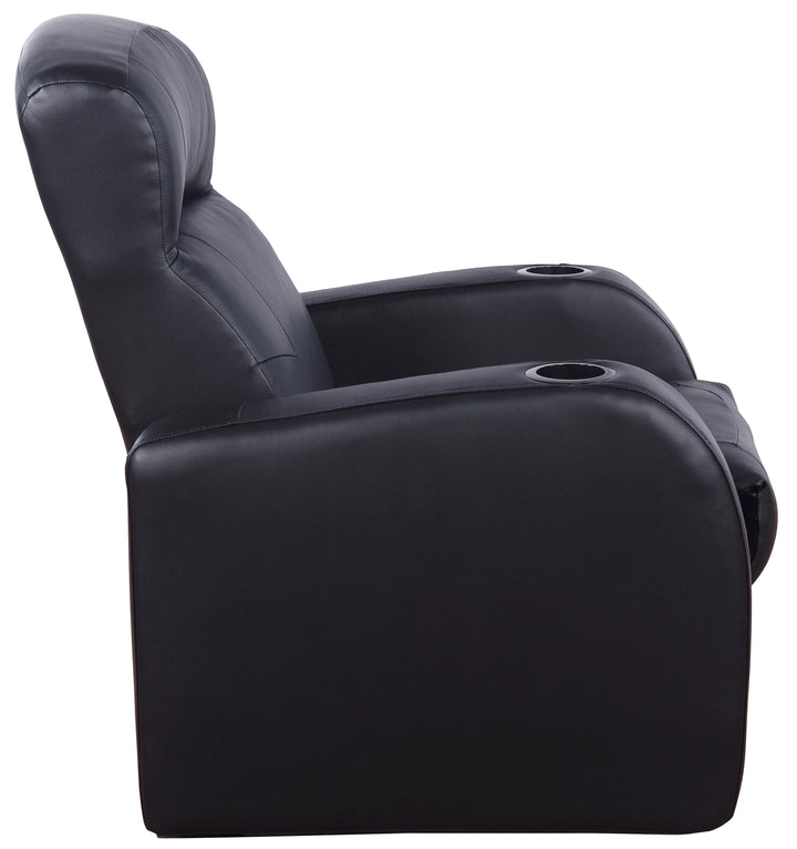 Cyrus Upholstered Recliner Living Room Set Black