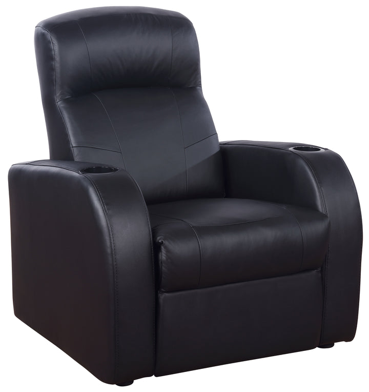 Cyrus Upholstered Recliner Living Room Set Black