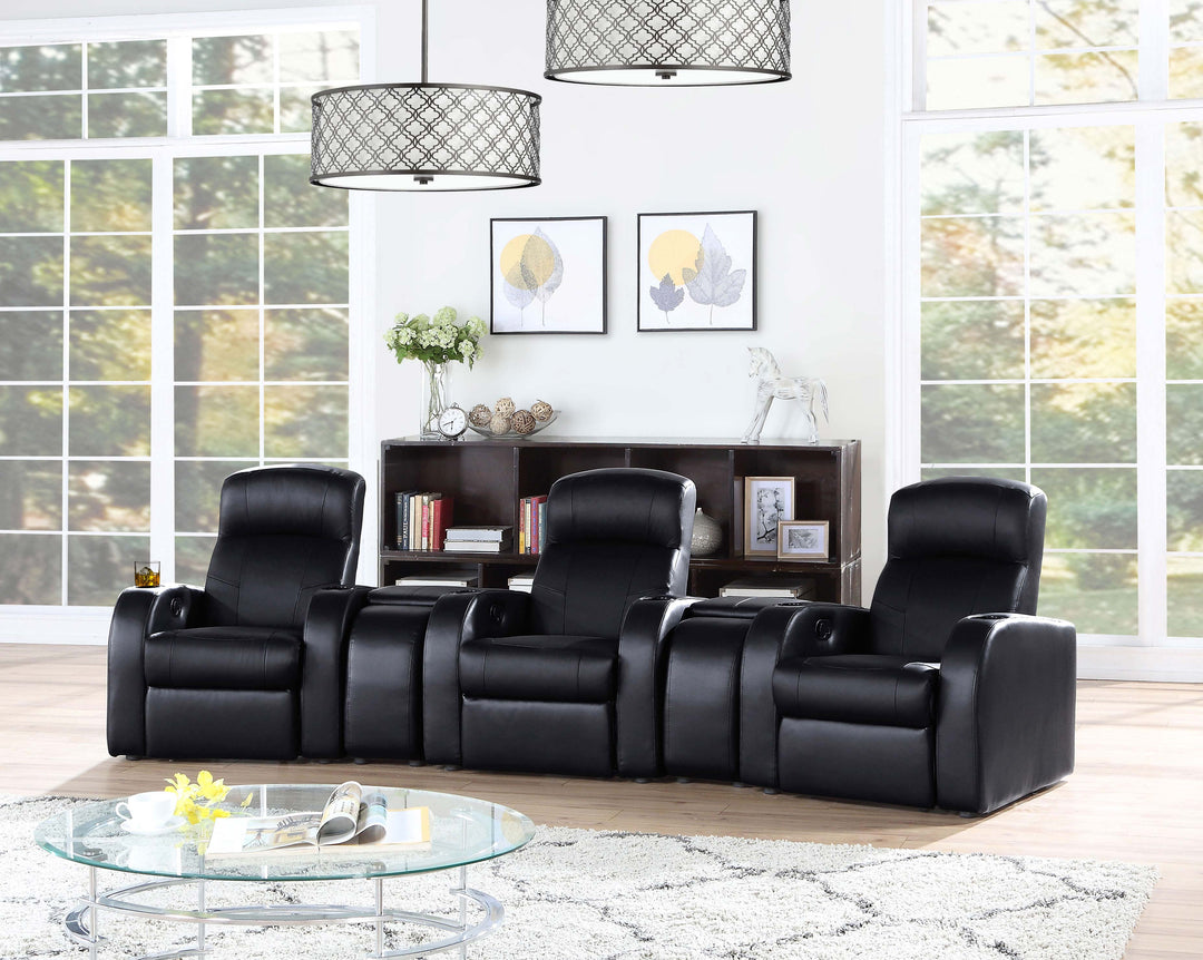 Cyrus Home Theater Upholstered Recliner Black