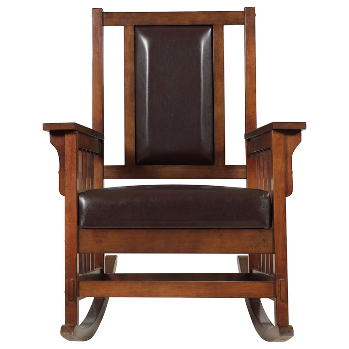 Ida Upholstered Rocking Chair Tobacco and Dark Brown