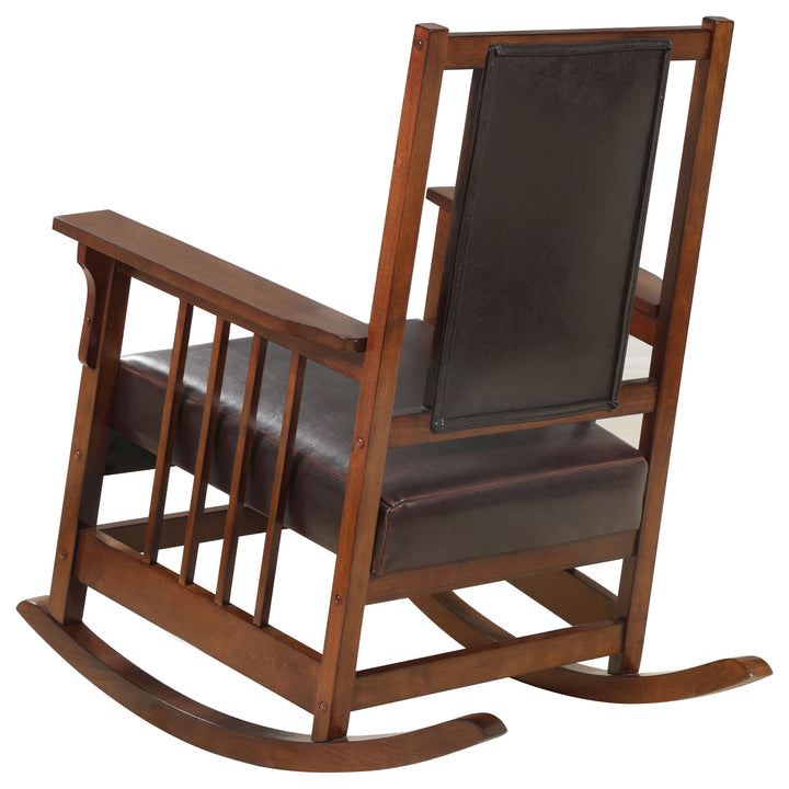 Ida Upholstered Rocking Chair Tobacco and Dark Brown