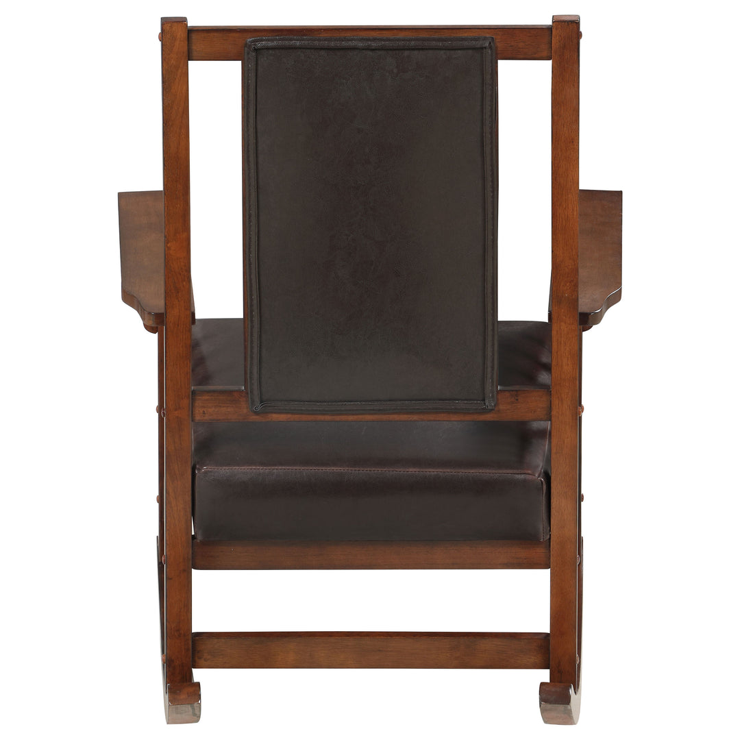 Ida Upholstered Rocking Chair Tobacco and Dark Brown