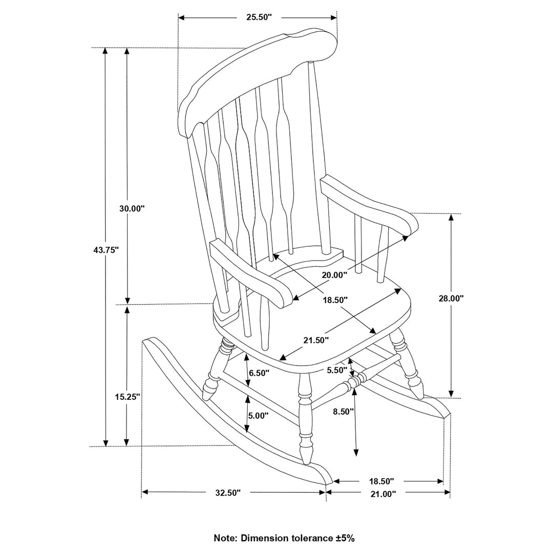 Gina Back Rocking Chair White