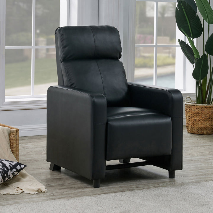 Toohey Home Theater Push Back Recliner Black