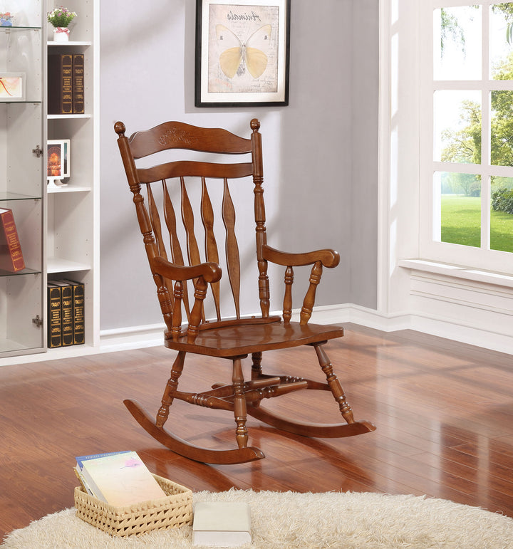 Traditional Medium Brown Rocking Chair