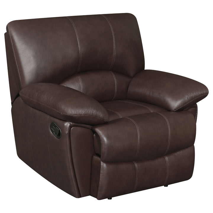 Clifford Motion Dark Brown Reclining Three-Piece Living Room Set