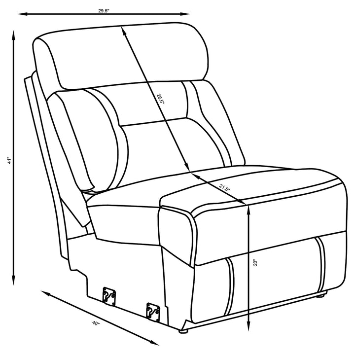 Higgins Modular Sectional Armless Chair Grey