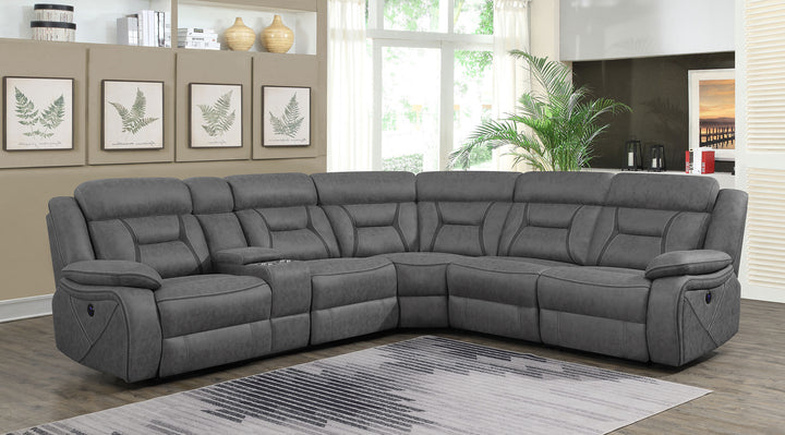 Camargue Grey Reclining Power Sectional